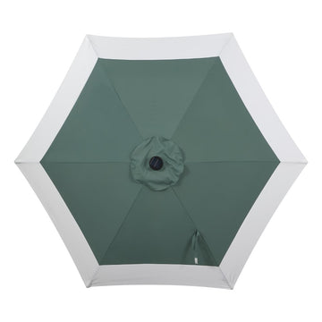 Spencer 9 ft. Classic Coastal 2-Tone Solar LED Market Patio Umbrella
